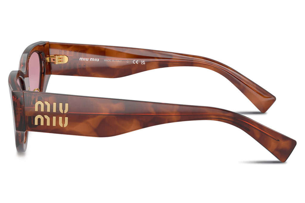 Miu Miu - MU 03ZS Sunglasses Striped Tobacco with Bordeaux Lenses (11Q50D)
