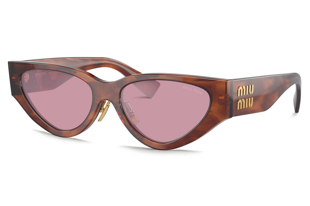 Miu Miu - MU 03ZS Sunglasses Striped Tobacco with Bordeaux Lenses (11Q50D)