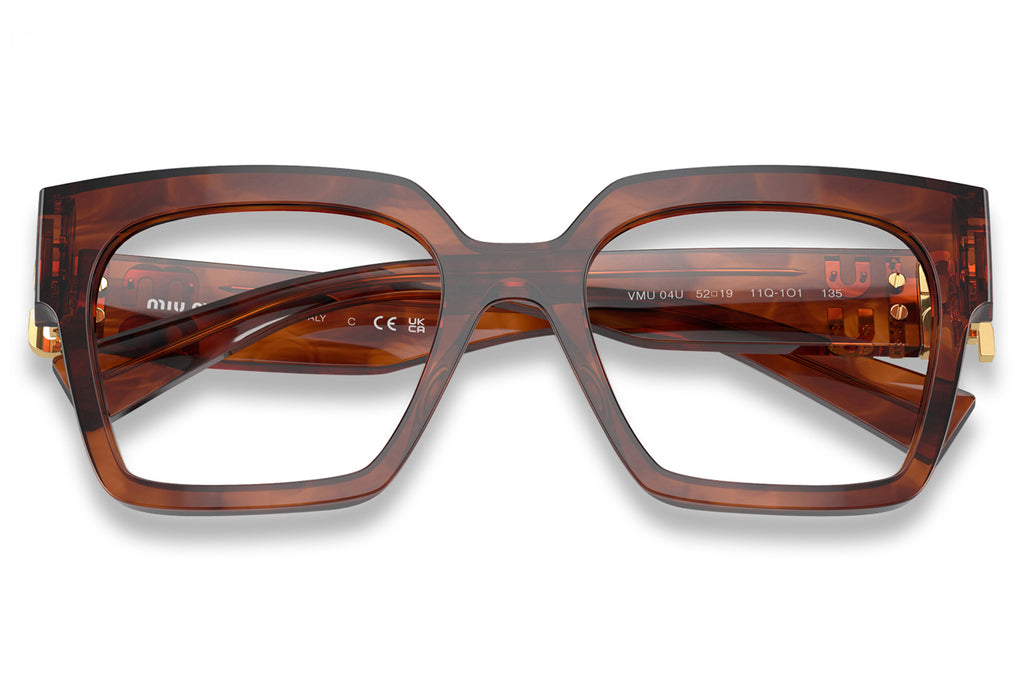 Miu Miu - MU 04UV Eyeglasses Stripped Tobacco (11Q1O1)