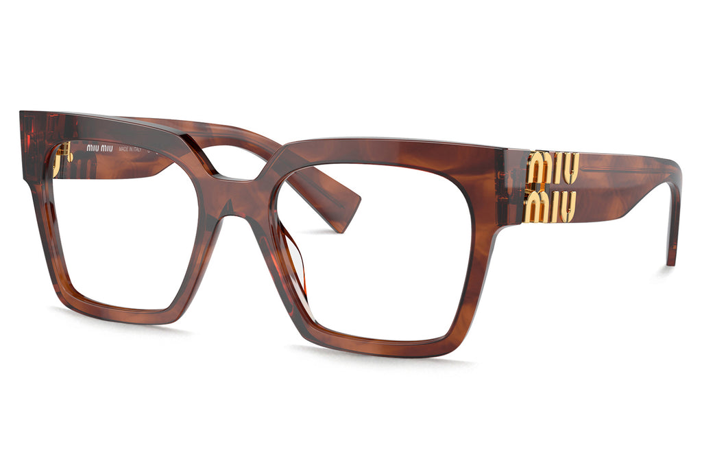 Miu Miu - MU 04UV Eyeglasses Stripped Tobacco (11Q1O1)