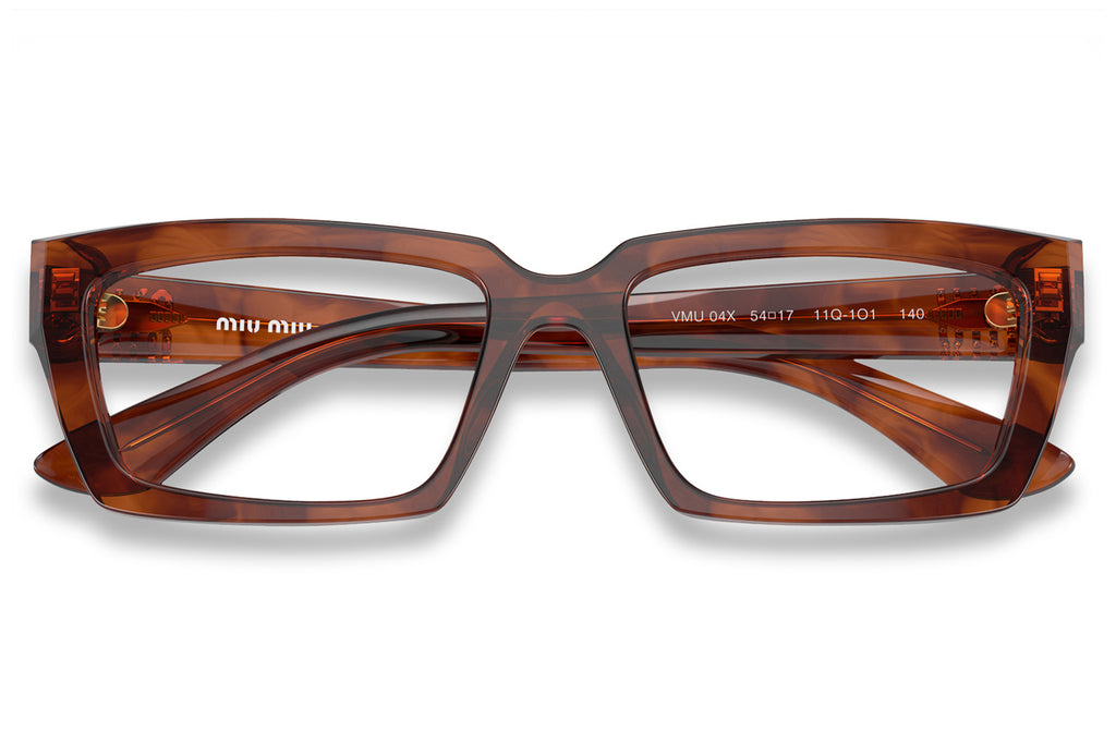 Miu Miu - MU 04XV Eyeglasses Striped Tobacco (11Q1O1)