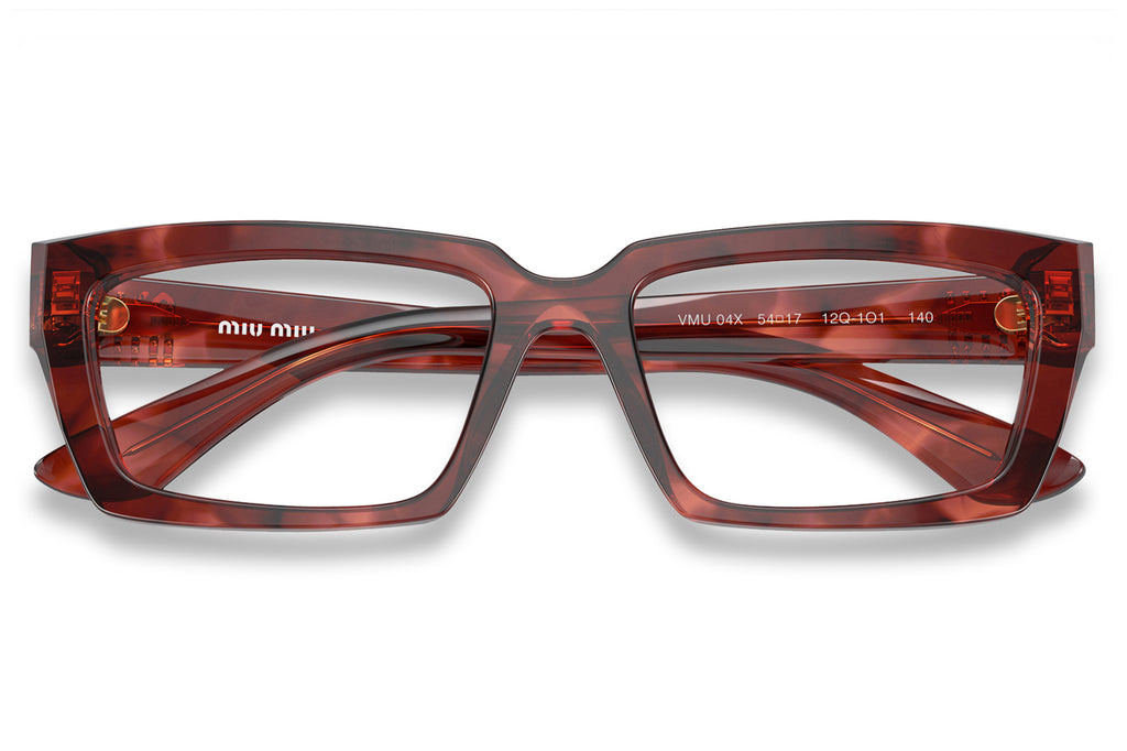 Miu Miu - MU 04XV Eyeglasses Striped Bordeaux (12Q1O1)