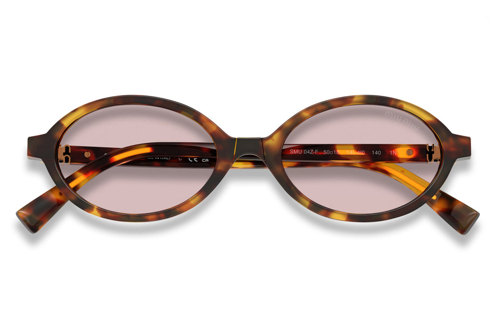 Miu Miu - MU 04ZSF (Low Bridge Fit) Sunglasses Honey Havana with Pink Lenses (14L4I0)