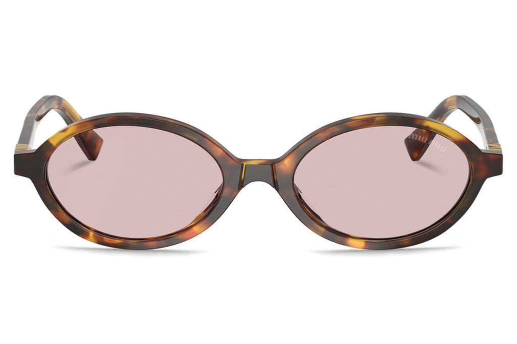 Miu Miu - MU 04ZSF (Low Bridge Fit) Sunglasses Honey Havana with Pink Lenses (14L4I0)