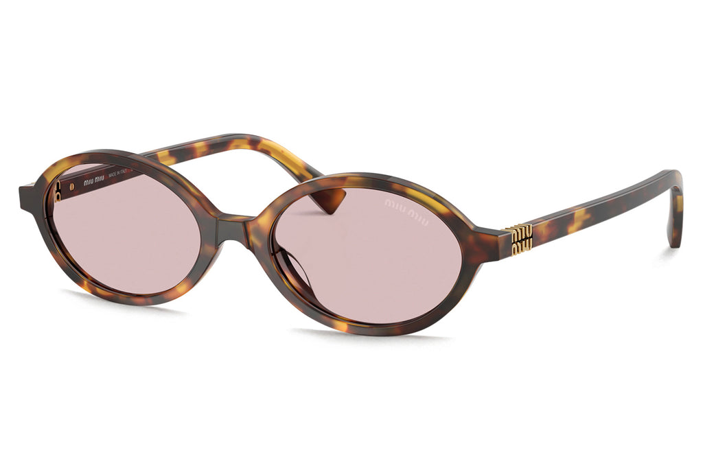 Miu Miu - MU 04ZSF (Low Bridge Fit) Sunglasses Honey Havana with Pink Lenses (14L4I0)