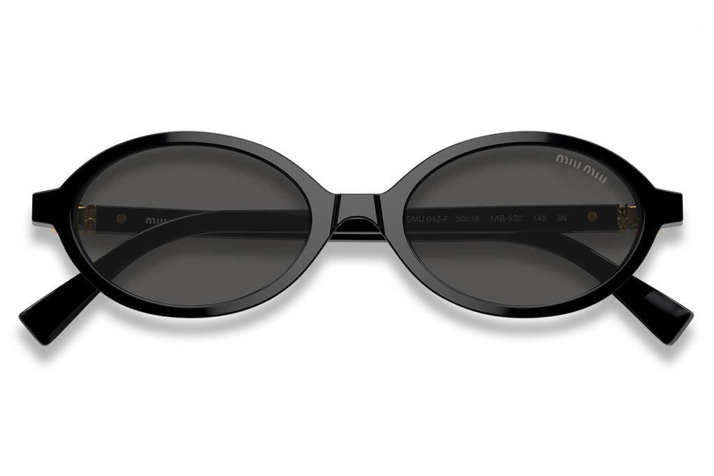 Miu Miu - MU 04ZSF (Low Bridge Fit) Sunglasses Black with Dark Grey Lenses (1AB5S0)