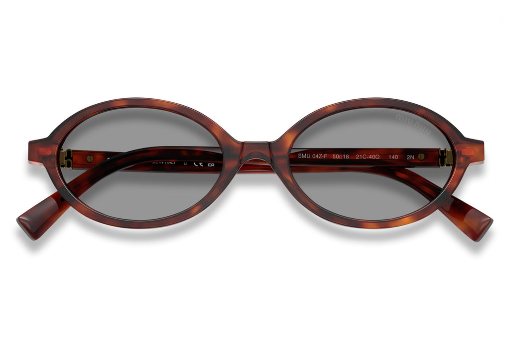 Miu Miu - MU 04ZSF (Low Bridge Fit) Sunglasses Havana Mahogany with Grey Lenses (21C40O)