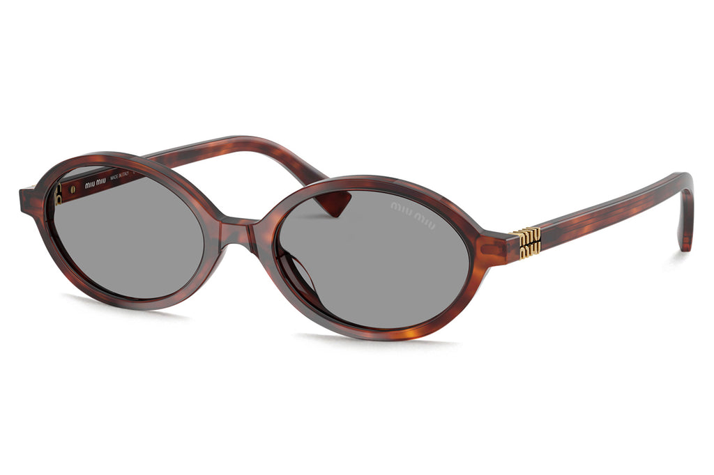 Miu Miu - MU 04ZSF (Low Bridge Fit) Sunglasses Havana Mahogany with Grey Lenses (21C40O)