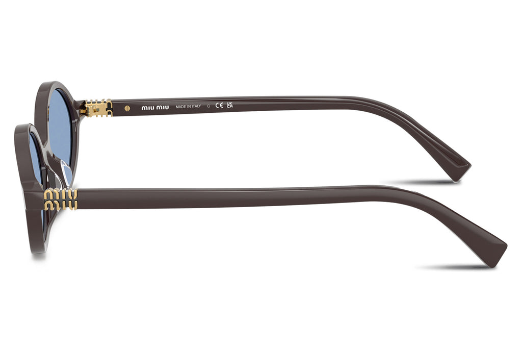 Miu Miu - MU 04ZSF (Low Bridge Fit) Sunglasses Moka with Light Blue Lenses (22C60O)