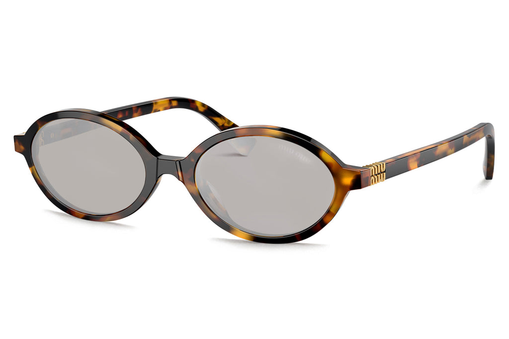 Miu Miu - MU 04ZSF (Low Bridge Fit) Sunglasses Honey Havana with Light Grey Mirror Silver (VAU07F)
