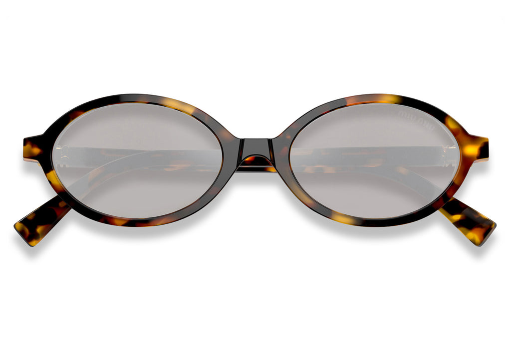 Miu Miu - MU 04ZS Sunglasses Honey Havana with Light Grey Mirror Silver Lenses (VAU07F)