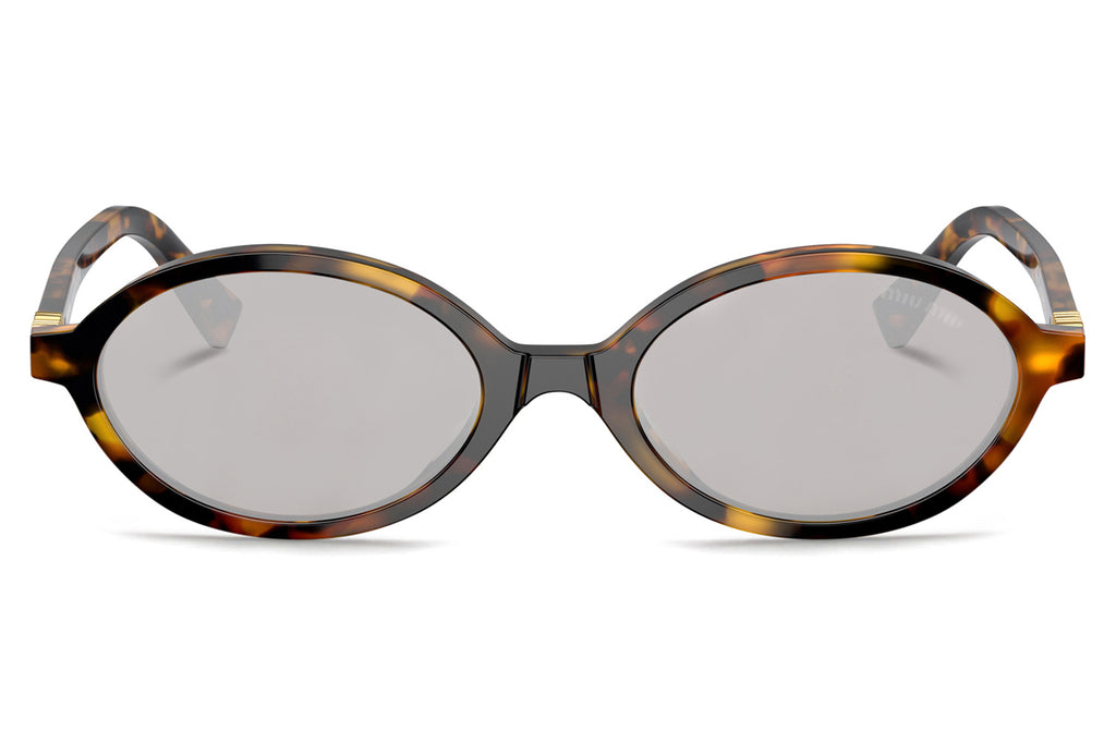 Miu Miu - MU 04ZS Sunglasses Honey Havana with Light Grey Mirror Silver Lenses (VAU07F)