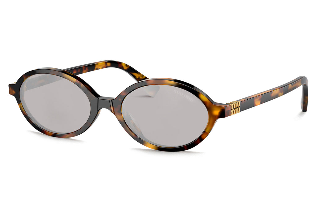 Miu Miu - MU 04ZS Sunglasses Honey Havana with Light Grey Mirror Silver Lenses (VAU07F)