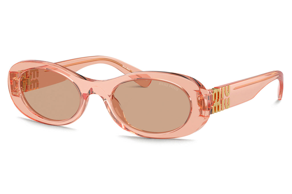Miu Miu - MU 06ZS Sunglasses Transparent Noisette with Dark Brown Lenses (13T1P1)