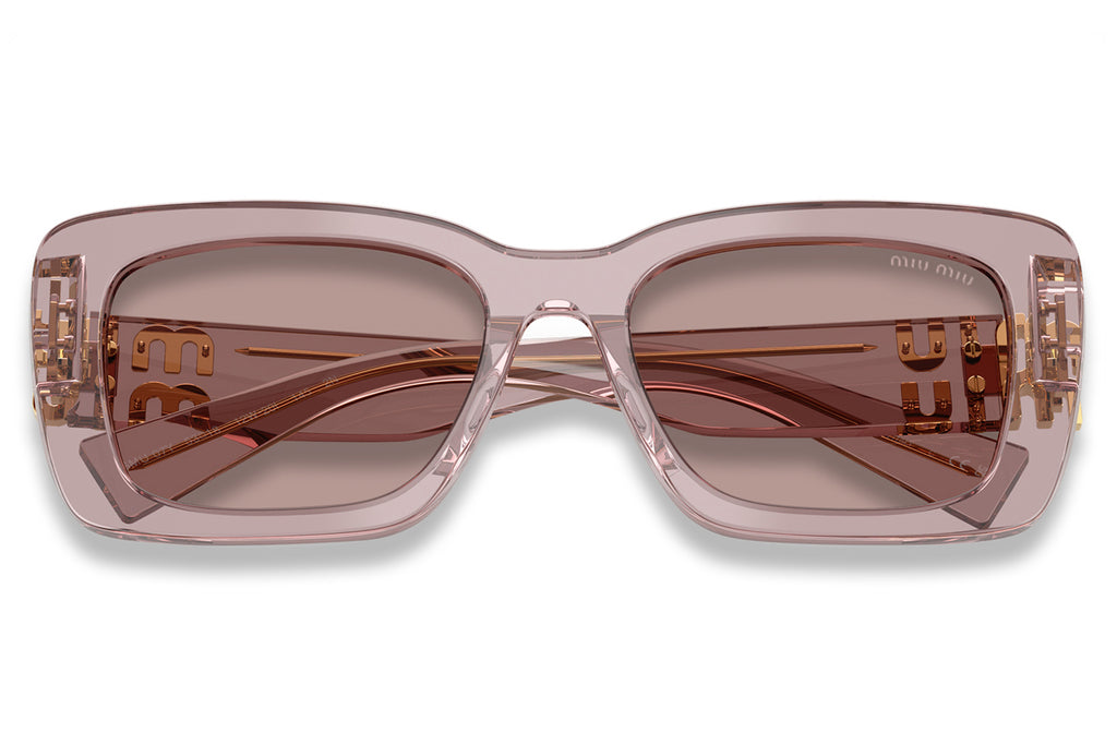 Miu Miu - MU 07YS Sunglasses Transparent Mauve with Light Purple Brown Lenses (12W20I)