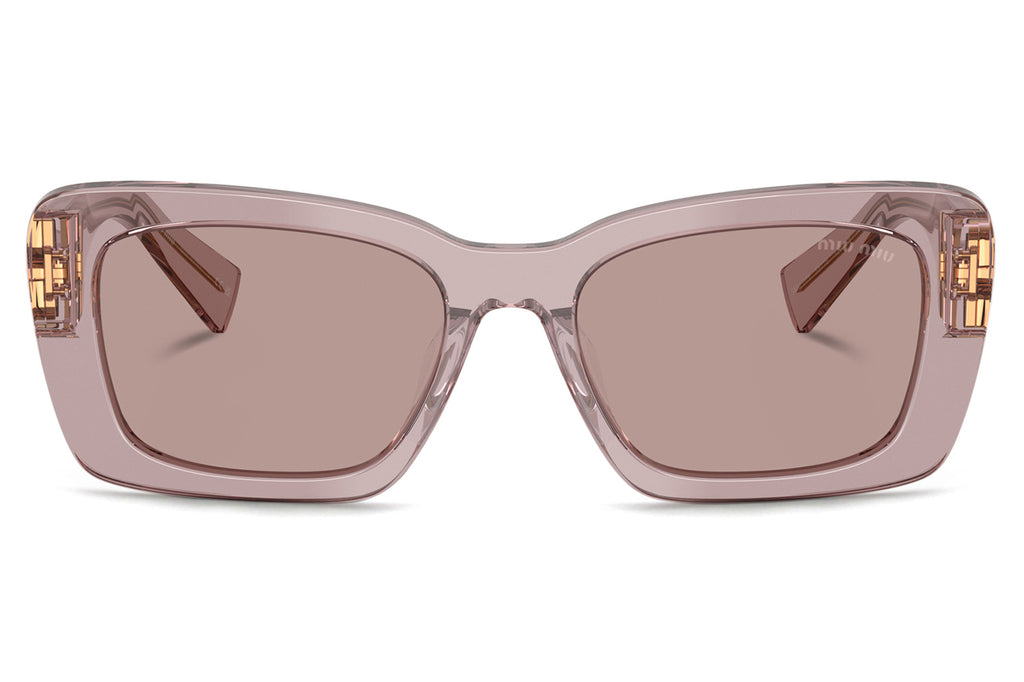 Miu Miu - MU 07YS Sunglasses Transparent Mauve with Light Purple Brown Lenses (12W20I)