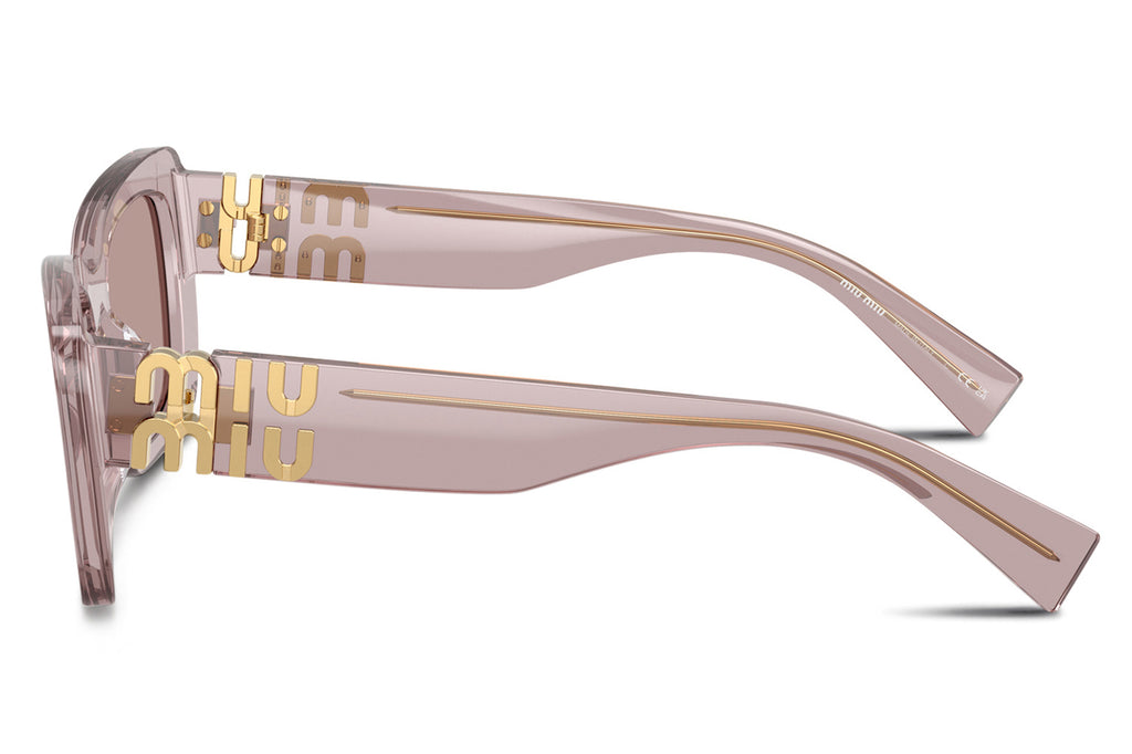 Miu Miu - MU 07YS Sunglasses Transparent Mauve with Light Purple Brown Lenses (12W20I)