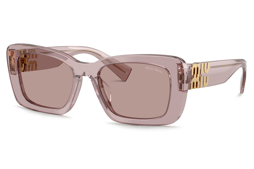Miu Miu - MU 07YS Sunglasses Transparent Mauve with Light Purple Brown Lenses (12W20I)