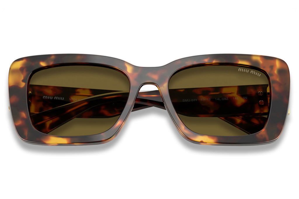 Miu Miu - MU 07YS Sunglasses Honey Havana with Dark Brown Lenses (14L09Z)