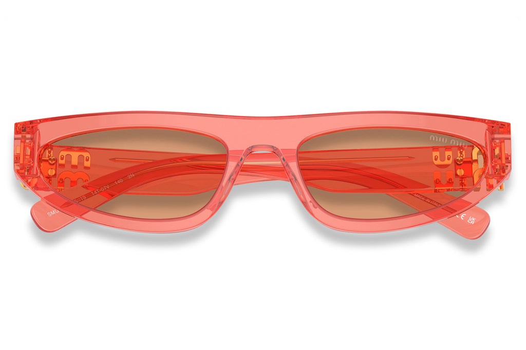 Miu Miu - MU 07ZS Sunglasses Transparent Tulip with Orange Lenses (14T07V)