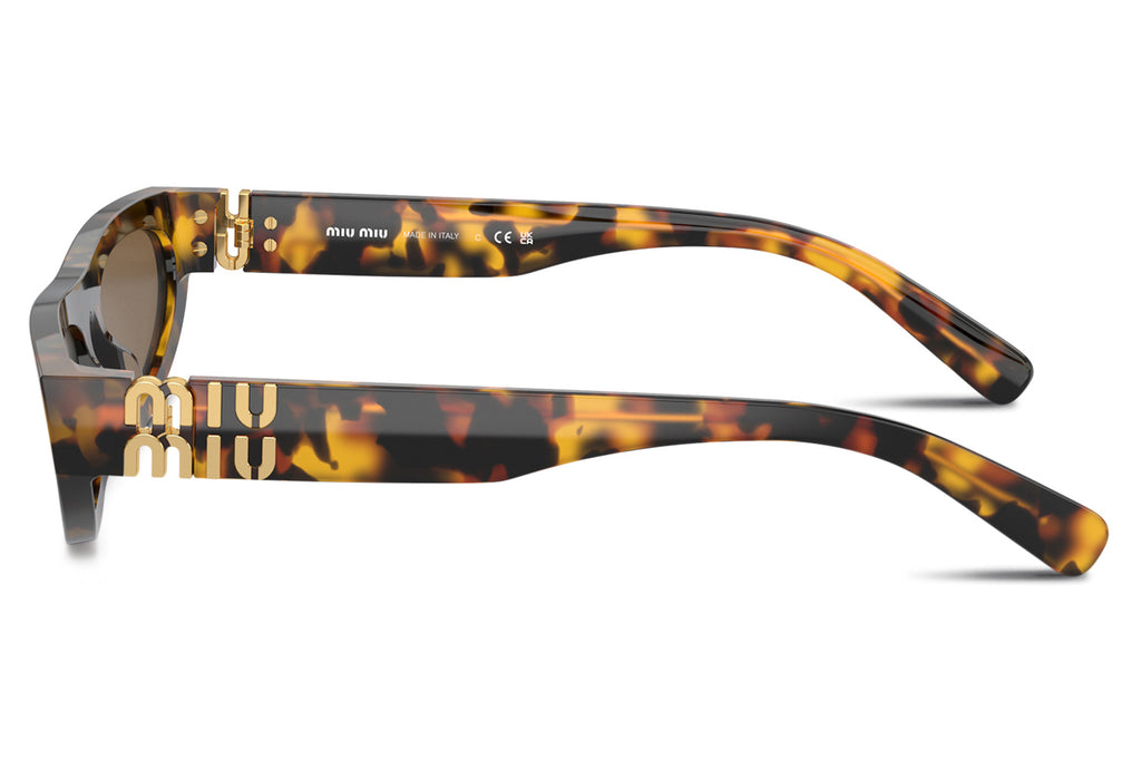 Miu Miu - MU 07ZS Sunglasses Honey Havana with Dark Brown Lenses (VAU06B)