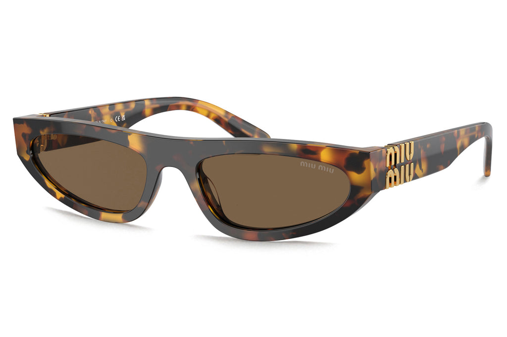 Miu Miu - MU 07ZS Sunglasses Honey Havana with Dark Brown Lenses (VAU06B)