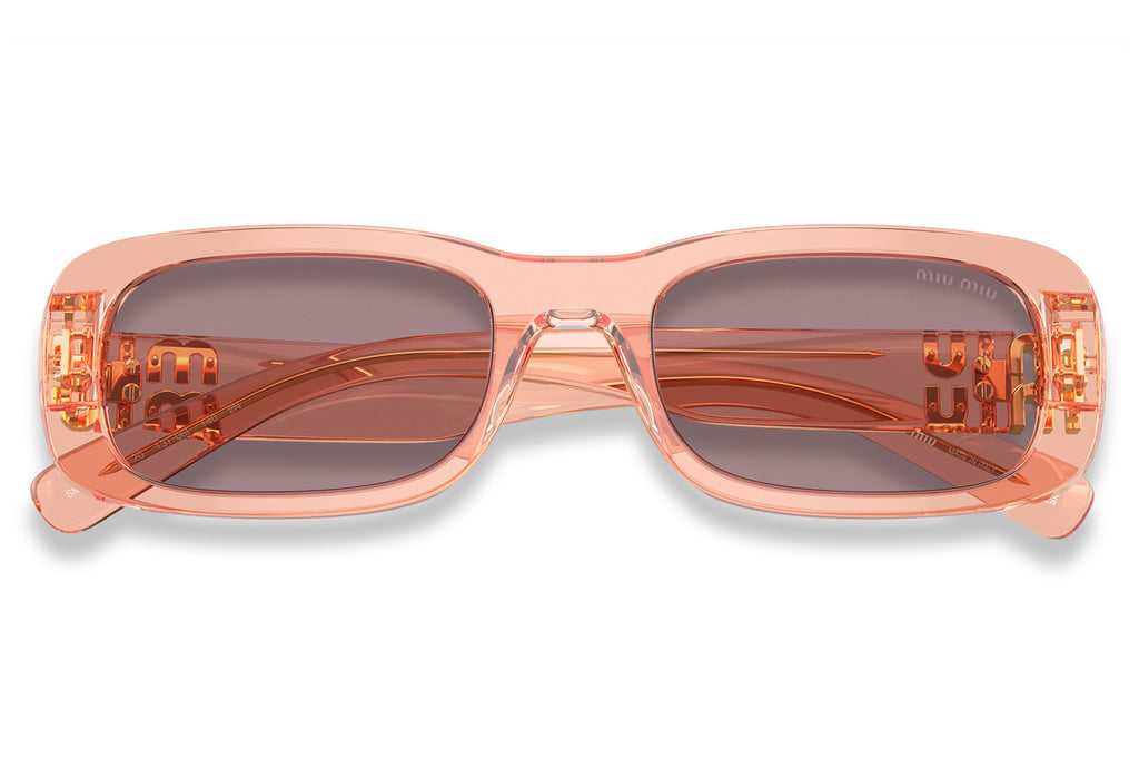 Miu Miu - MU 08ZS Sunglasses Transparent Noisette with Light Purple Brown Lenses (13T06I)