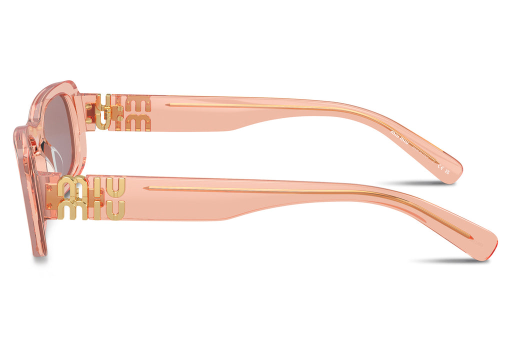Miu Miu - MU 08ZS Sunglasses Transparent Noisette with Light Purple Brown Lenses (13T06I)