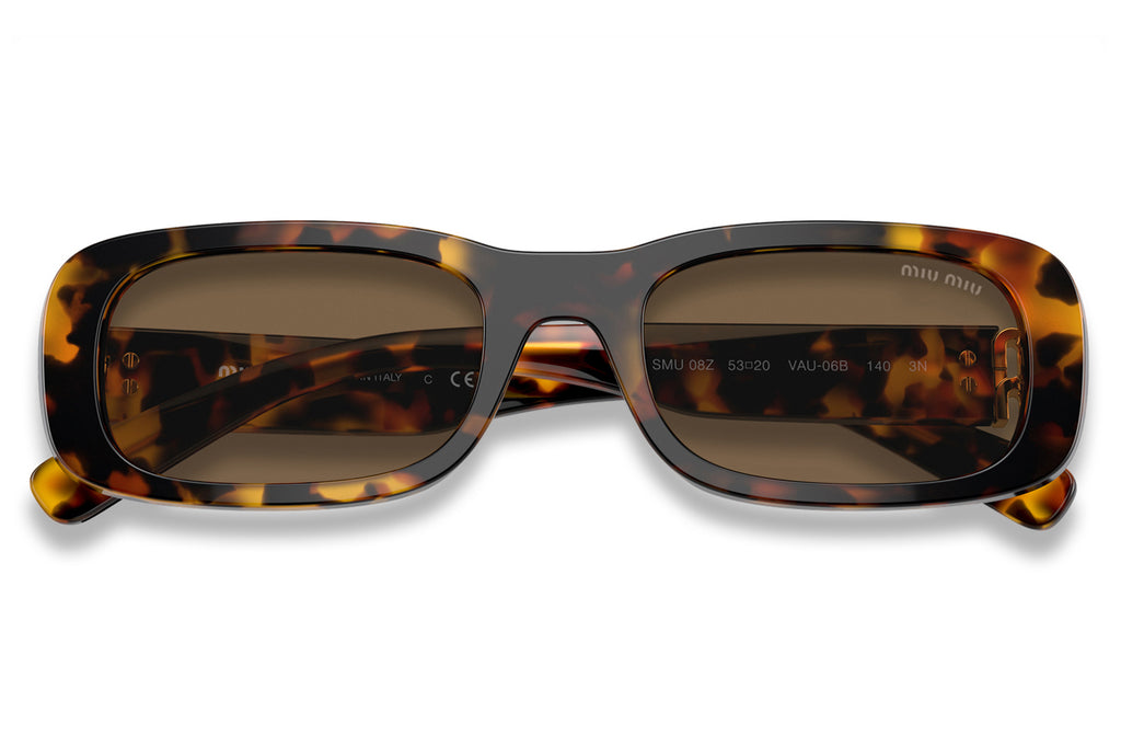 Miu Miu - MU 08ZS Sunglasses Honey Havana with Dark Brown Lenses (VAU06B)