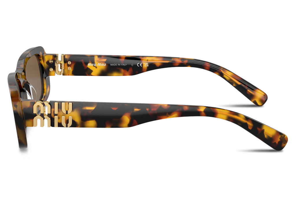 Miu Miu - MU 08ZS Sunglasses Honey Havana with Dark Brown Lenses (VAU06B)