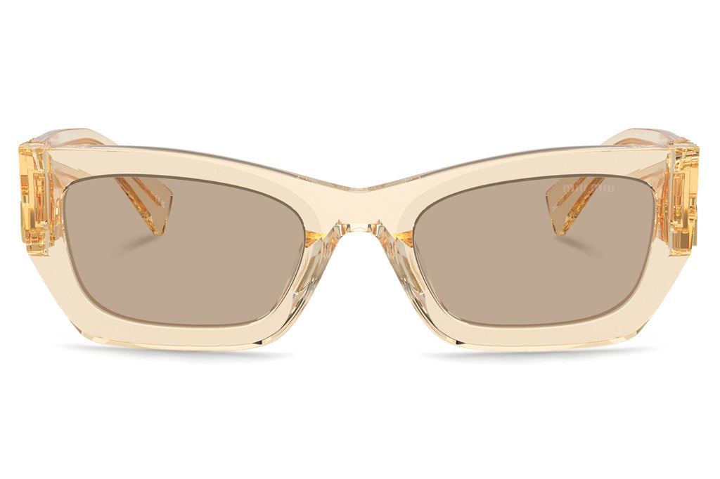 Miu Miu - MU 09WS Sunglasses Transparent Sand with Dark Brown Lenses (11T40F)