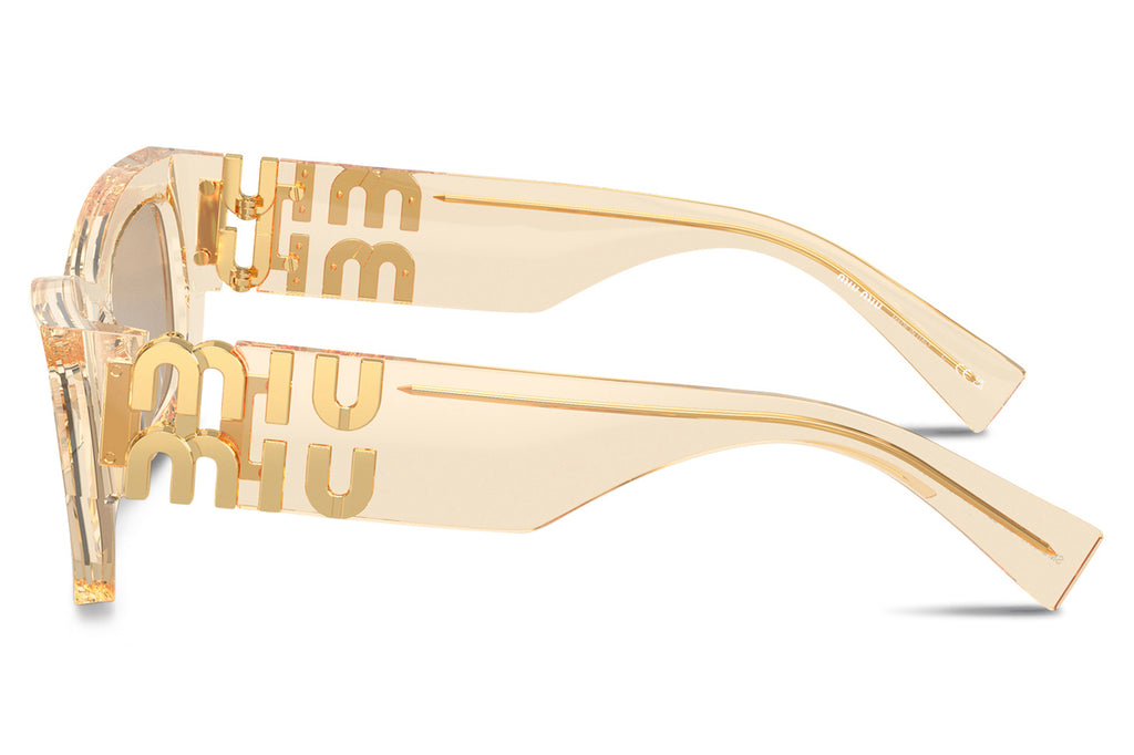 Miu Miu - MU 09WS Sunglasses Transparent Sand with Dark Brown Lenses (11T40F)