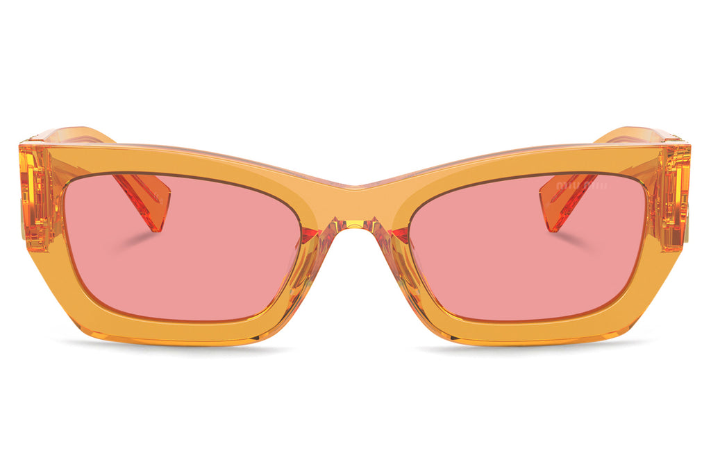 Miu Miu - MU 09WS Sunglasses Transparent Orange with Pink Lenses (12T1D0)