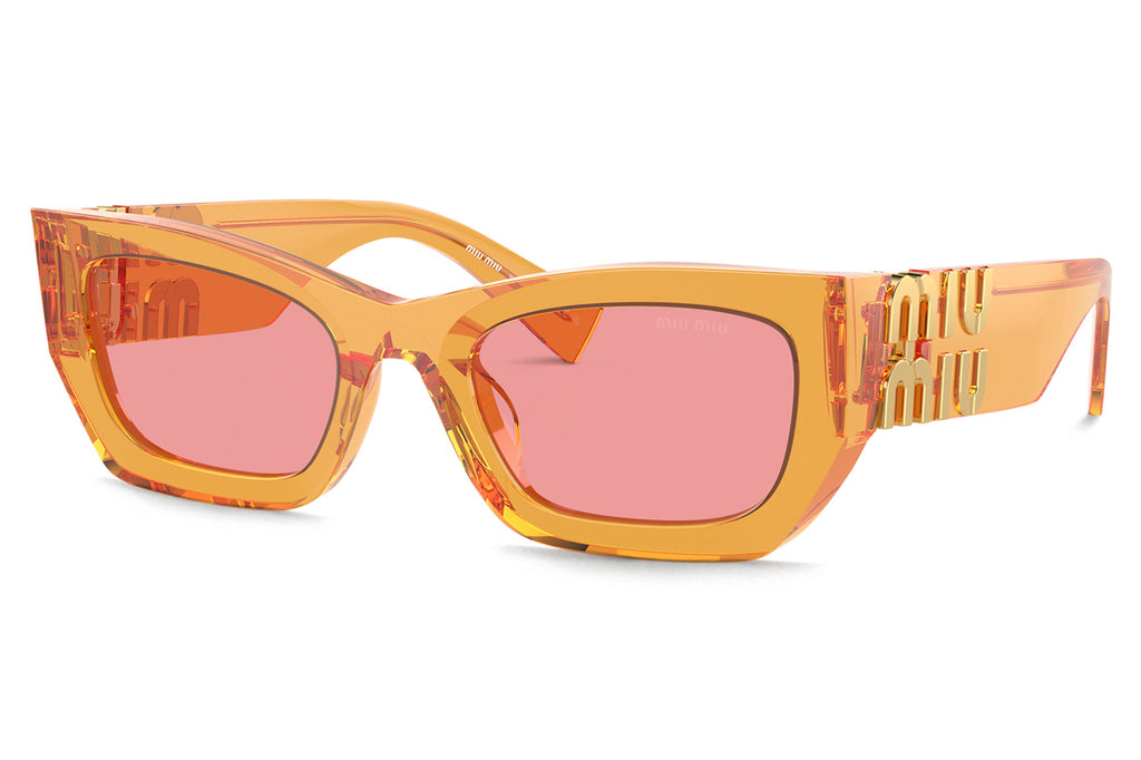 Miu Miu - MU 09WS Sunglasses Transparent Orange with Pink Lenses (12T1D0)