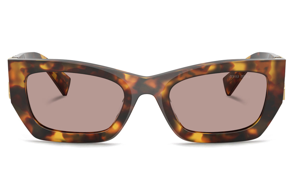Miu Miu - MU 09WS Sunglasses Honey Havana with Light Purple Brown Lenses (14L20I)