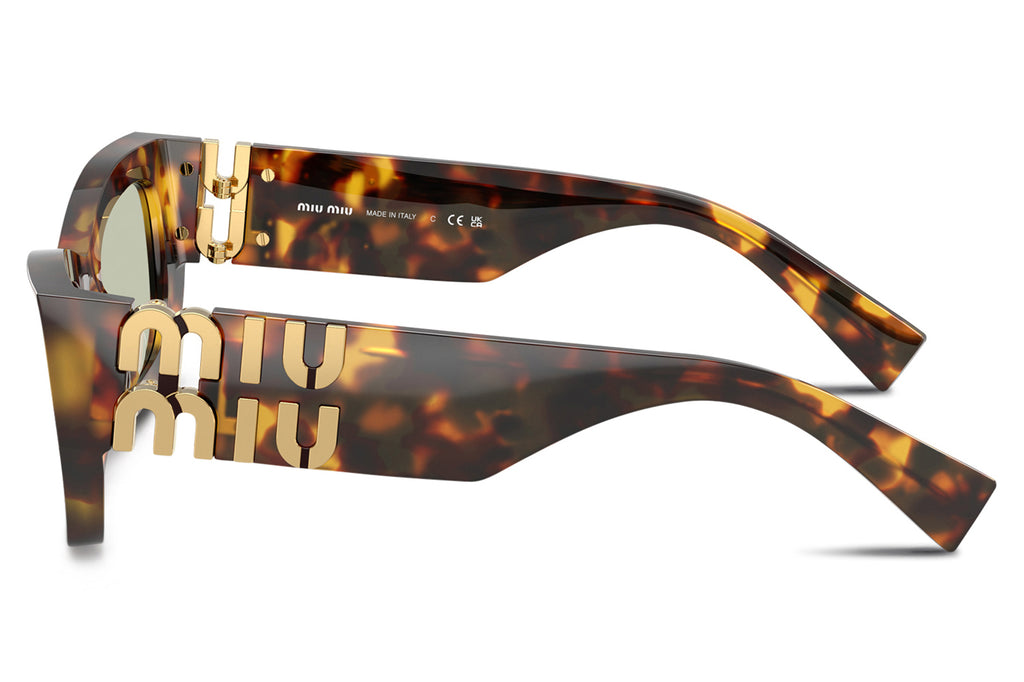 Miu Miu - MU 09WS Sunglasses Honey Havana with Green Lenses (14L50O)