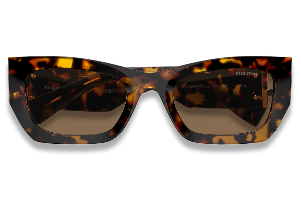 Miu Miu - MU 09WS Sunglasses Honey Havana with Dark Brown Lenses (VAU06B)