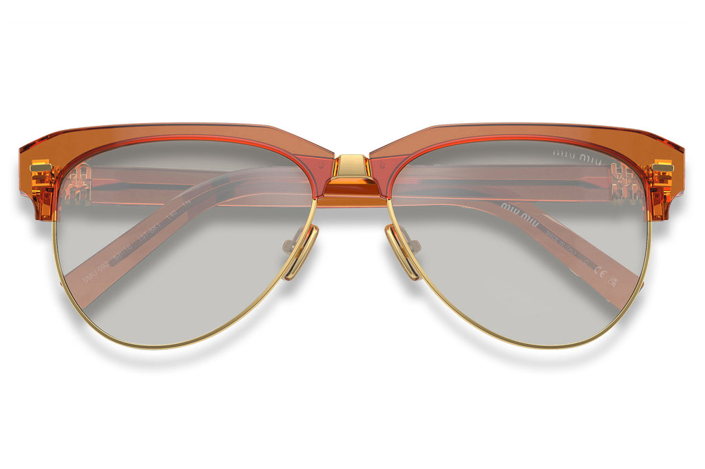Miu Miu - MU 09ZS Sunglasses Caramel with Clear Silver Gradient Lenses (15T8K1)