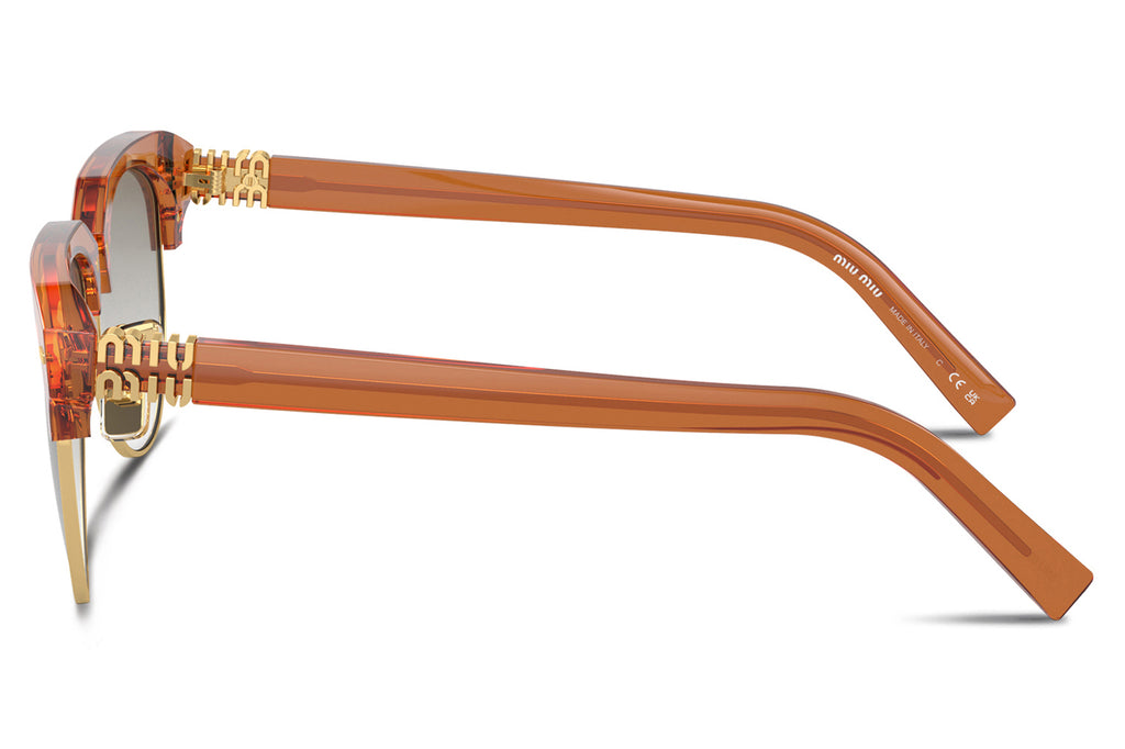 Miu Miu - MU 09ZS Sunglasses Caramel with Clear Silver Gradient Lenses (15T8K1)