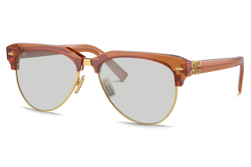 Miu Miu - MU 09ZS Sunglasses Caramel with Clear Silver Gradient Lenses (15T8K1)