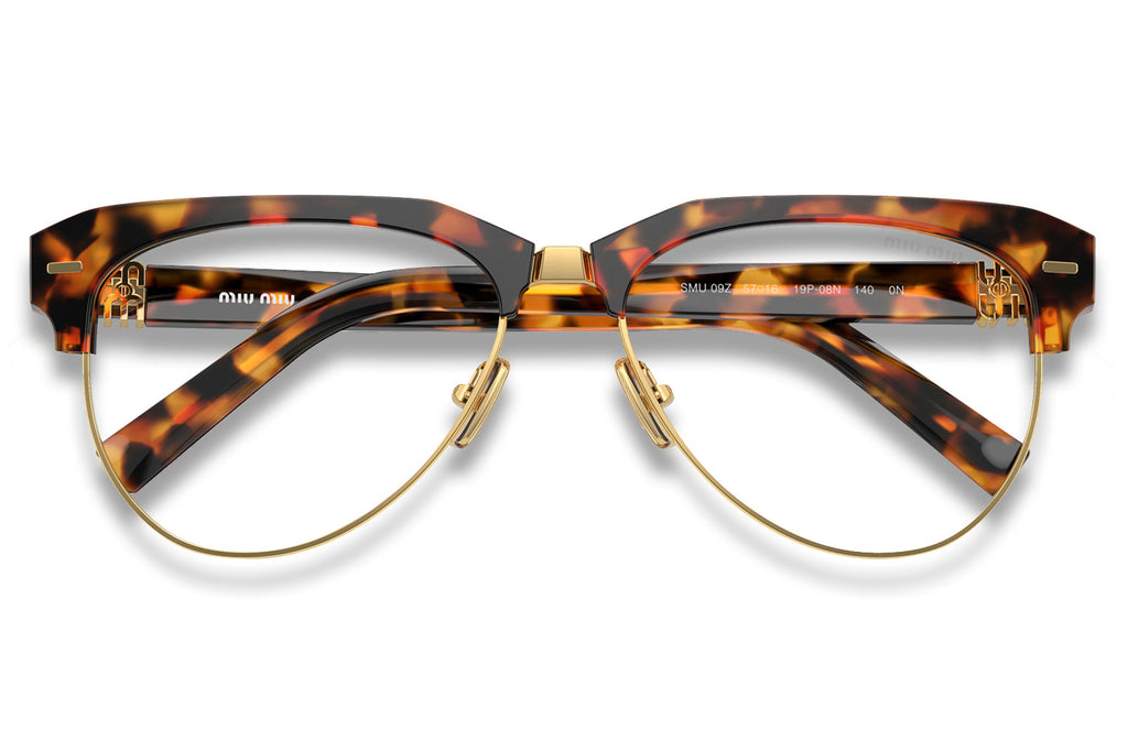 Miu Miu - MU 09ZS Sunglasses Cork Tortoise with Clear Blue-Violet Light Filter Lenses (19P08N)