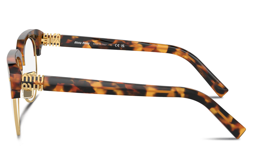 Miu Miu - MU 09ZS Sunglasses Cork Tortoise with Clear Blue-Violet Light Filter Lenses (19P08N)