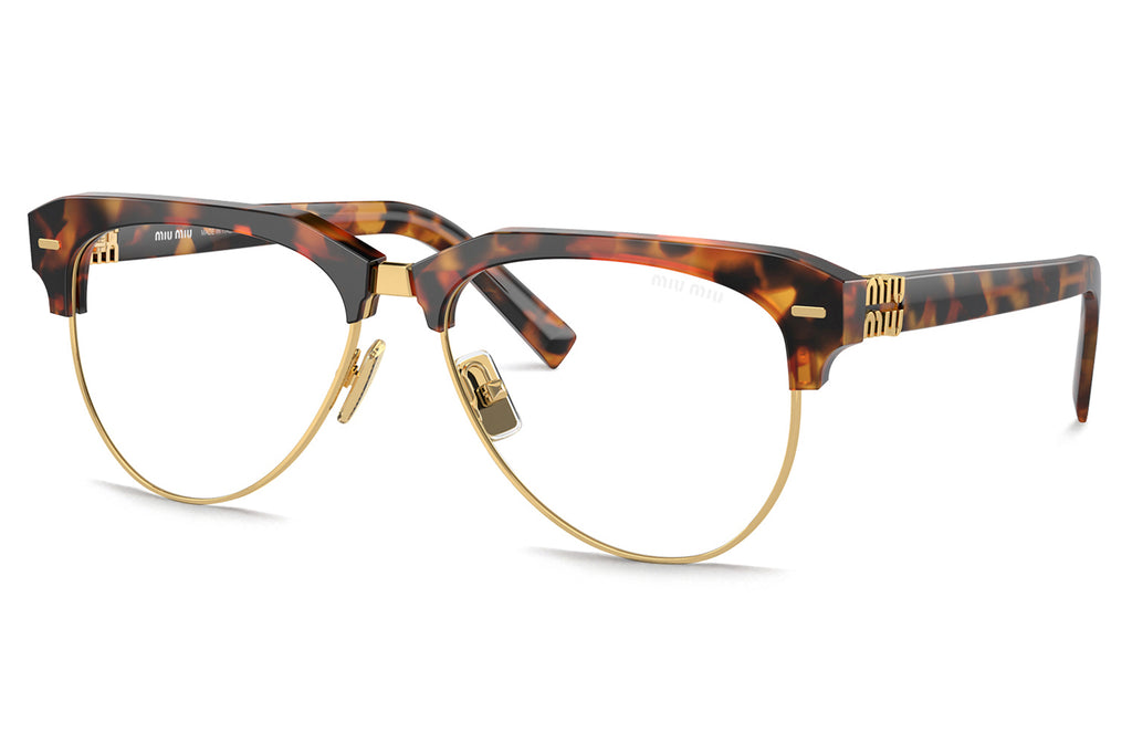 Miu Miu - MU 09ZS Sunglasses Cork Tortoise with Clear Blue-Violet Light Filter Lenses (19P08N)