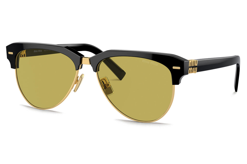 Miu Miu - MU 09ZS Sunglasses Black with Olive Green Lenses (1AB07O)