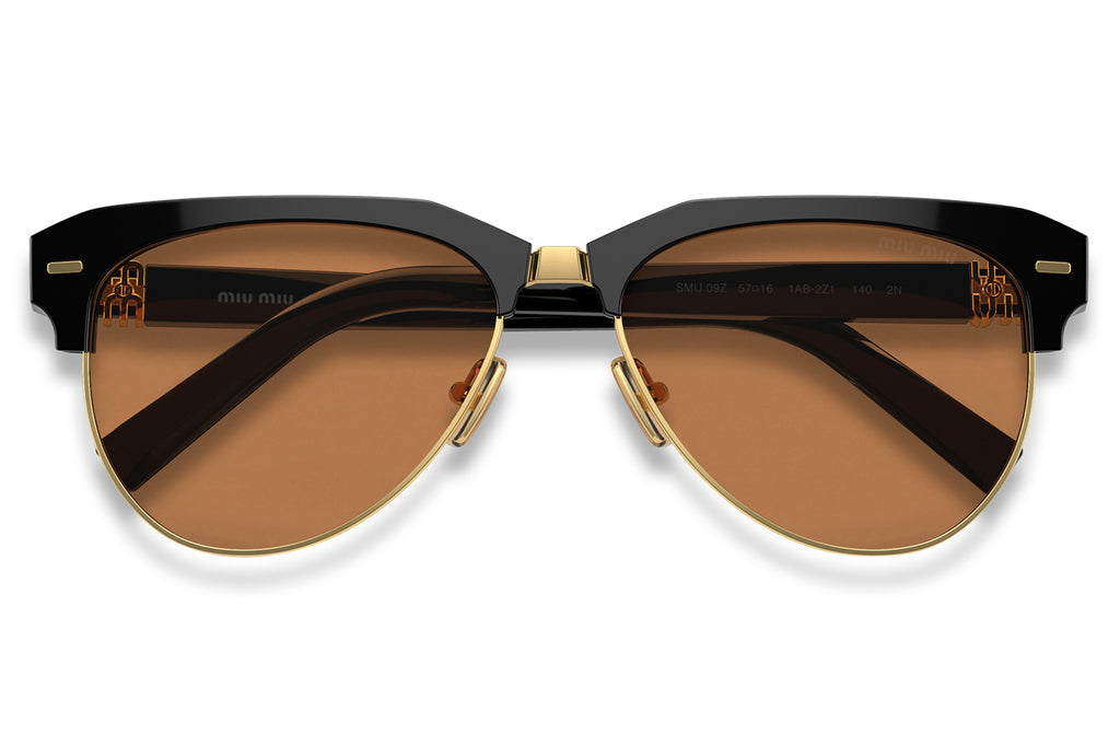 Miu Miu - MU 09ZS Sunglasses Black with Brown Lenses (1AB2Z1)