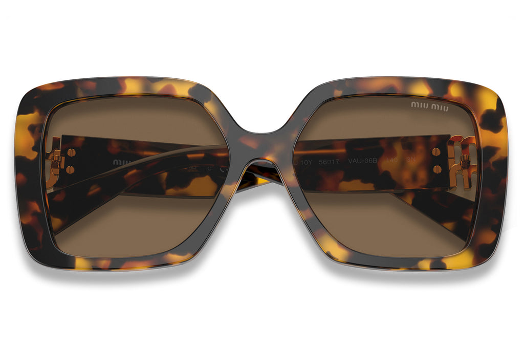 Miu Miu - MU 09ZS Sunglasses Honey Havana with Dark Brown Lenses (VAU06B)