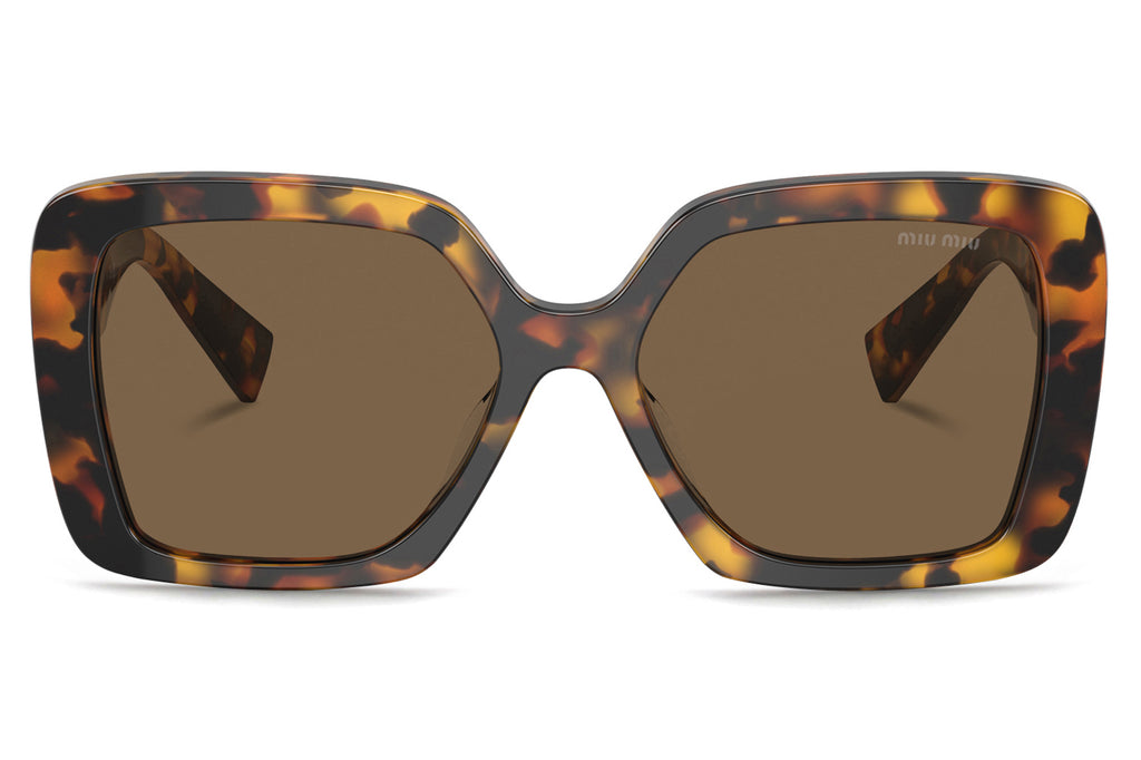 Miu Miu - MU 09ZS Sunglasses Honey Havana with Dark Brown Lenses (VAU06B)