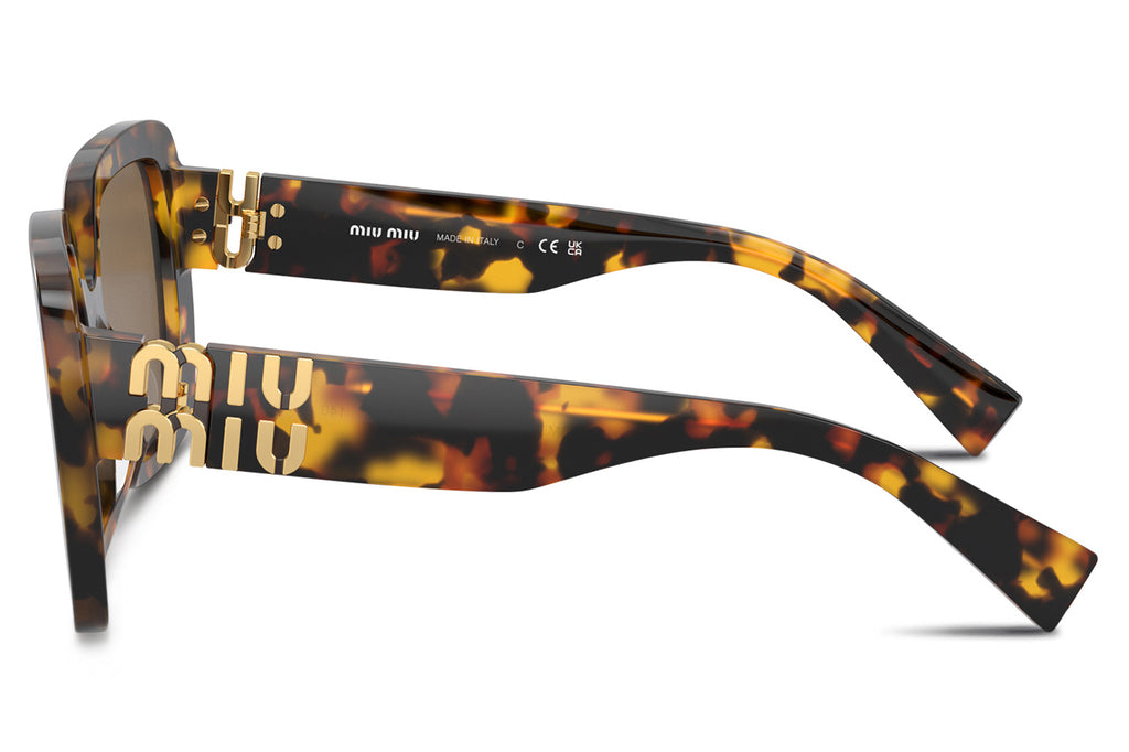 Miu Miu - MU 09ZS Sunglasses Honey Havana with Dark Brown Lenses (VAU06B)