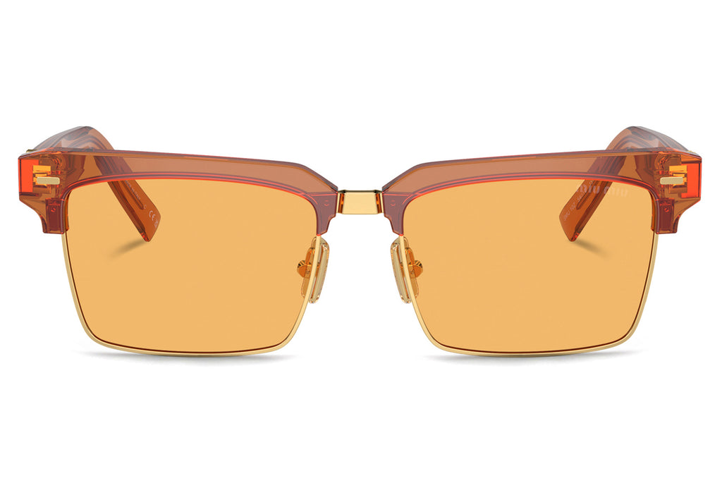 Miu Miu - MU 10ZS Sunglasses Transparent Caramel with Yellow Lenses (15T0B7)