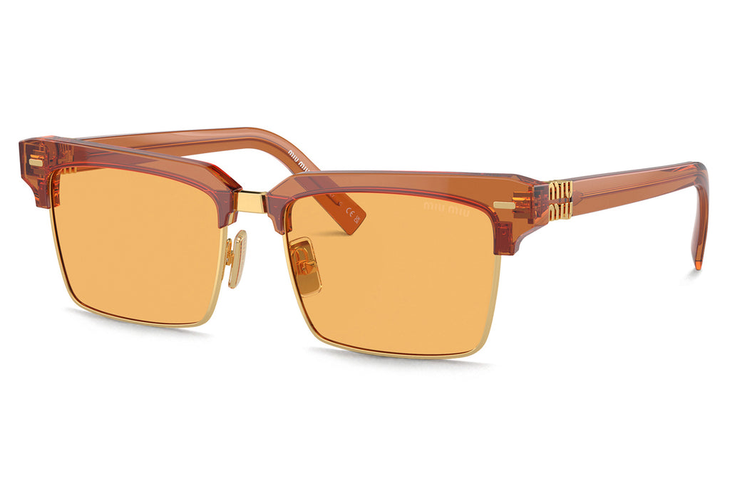 Miu Miu - MU 10ZS Sunglasses Transparent Caramel with Yellow Lenses (15T0B7)